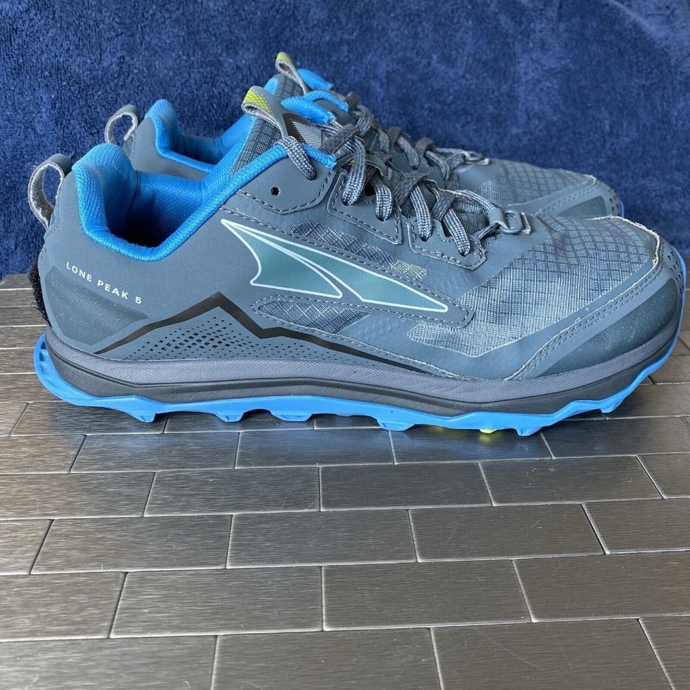 Altra Lone Peak 5 Trail AL0A4VQE431 Running Blue Gray Shoes Trail Mens Size 10